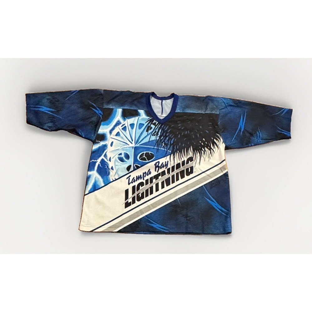 Vintage Tampa Bay Lightning AOP Goalie Mask Palm Jersey CCM Made USA 90s Rare